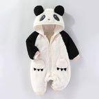 Autumn And Winter Clothes For Babies Baby Thick Warm Long Sleeves Romper Fleece-lined