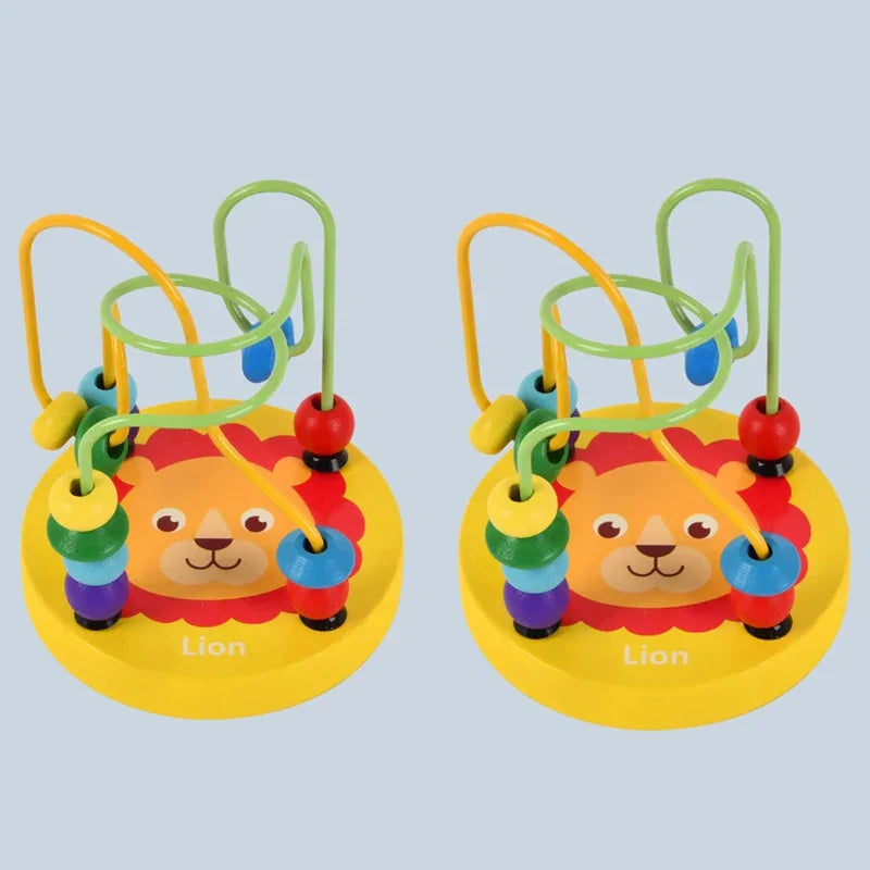 Colorful Wooden Roller Coaster Educational Circle Toy For Preschool Learning Bead Maze Toy Perfect Gift For Young Children