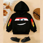 Girls and Boys Classic Anime Car Story Children's Spring and Autumn Fashion Hoodie (only hoodie), 3-14Y Boys and Girls Hoodie