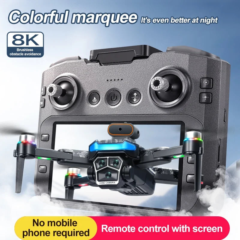 Lenovo Mi A14Pro Max 8K three Camera GPS Brushless Optical Flow Obstacle Avoidance Foldable Quadcopter RC Distance Drone ToysFPV