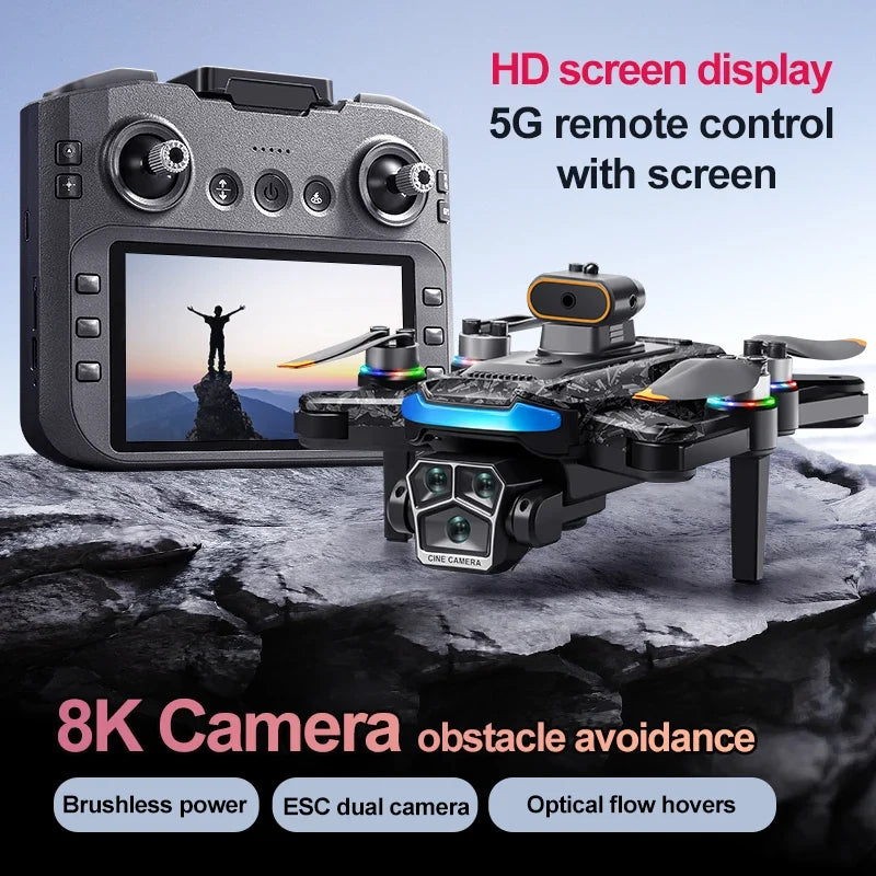 Lenovo Mi A14Pro Max 8K three Camera GPS Brushless Optical Flow Obstacle Avoidance Foldable Quadcopter RC Distance Drone ToysFPV