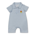 Stripe candy corn embroidery baby boy Halloween romper