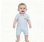 Stripe candy corn embroidery baby boy Halloween romper