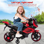 6V Kids Motorcycle, Electric Ride On Car Toy with Training Wheels,Headlight, Horn & Music for Toddlers Boys Girls Ages 3-6 Years