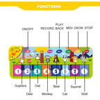 Piano Mat for Kids 80*30cm Toddlers Floor Keyboard Dance Mat Play Musical Carpet Music Instrument Toys Toddlers Girl Boy Gift