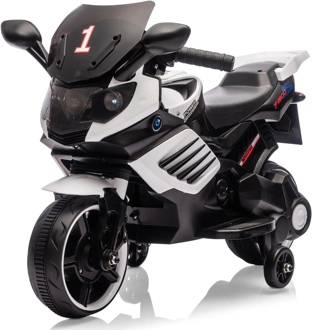 6V Kids Motorcycle, Electric Ride On Car Toy with Training Wheels,Headlight, Horn & Music for Toddlers Boys Girls Ages 3-6 Years