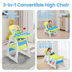 TOBBI & NYEEKOY 3-in-1 Convertible Toddler Highchair with Table
