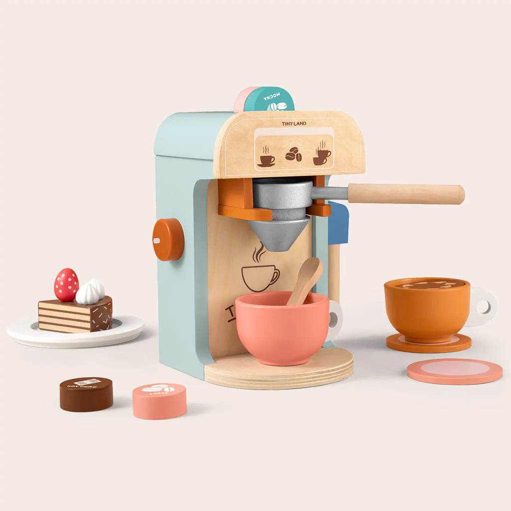 Tiny Land® Play Kitchen Accessories – Children’s Coffee Maker: Play Coffee Maker Set