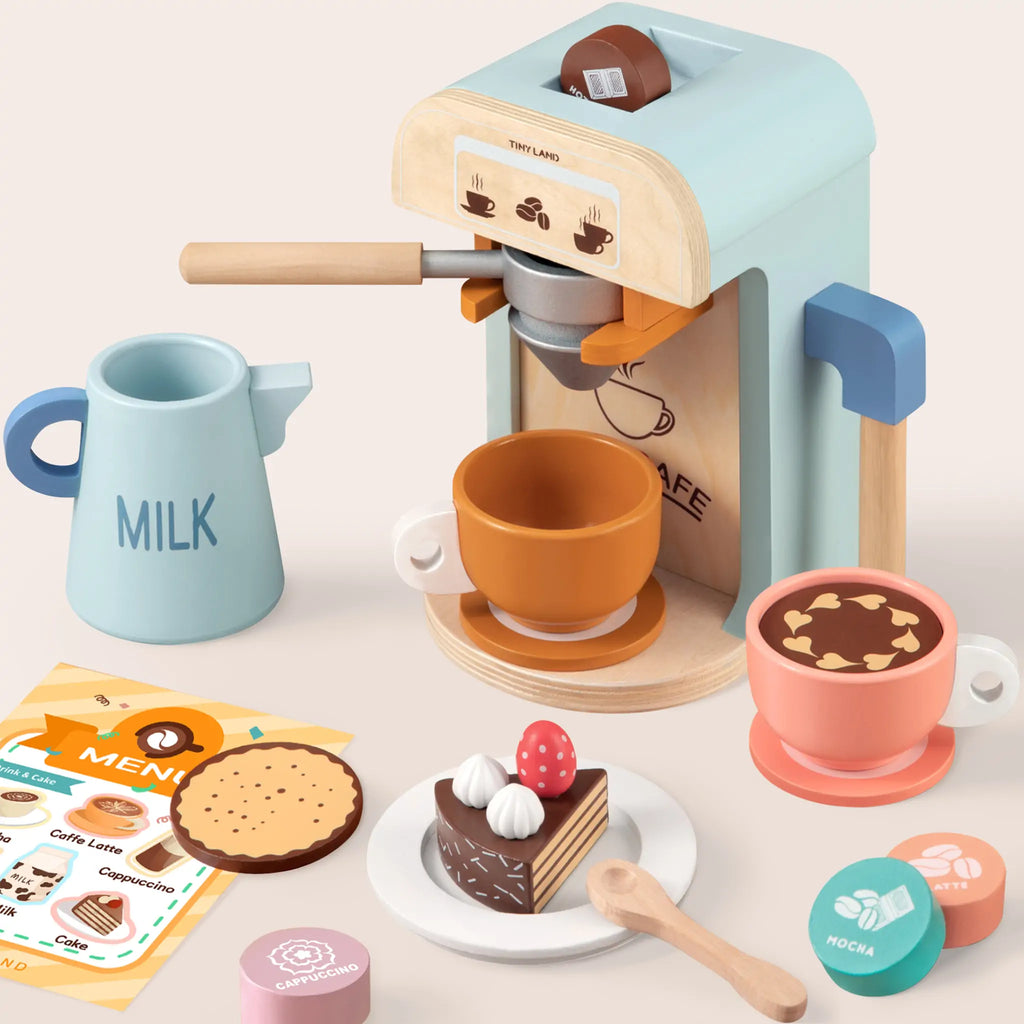 Tiny Land® Play Kitchen Accessories – Children’s Coffee Maker: Play Coffee Maker Set