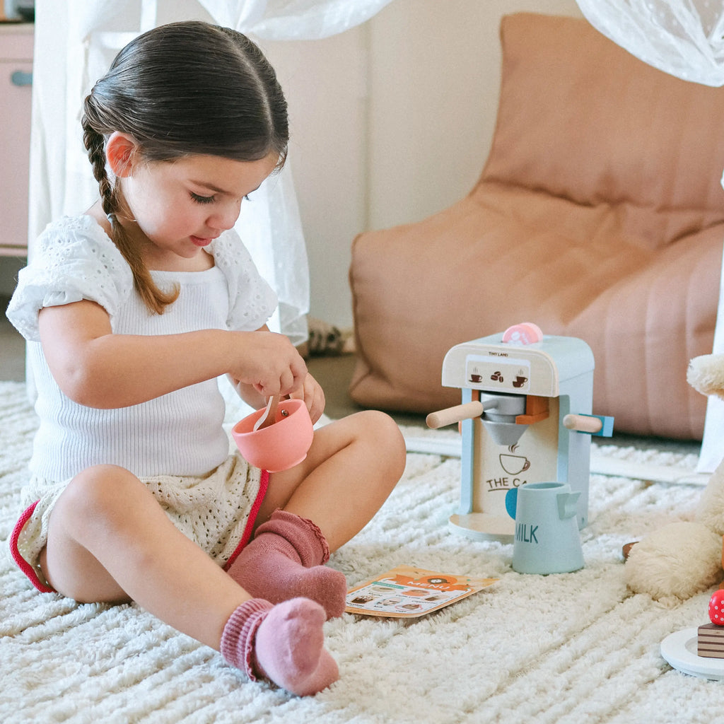 Tiny Land® Play Kitchen Accessories – Children’s Coffee Maker: Play Coffee Maker Set