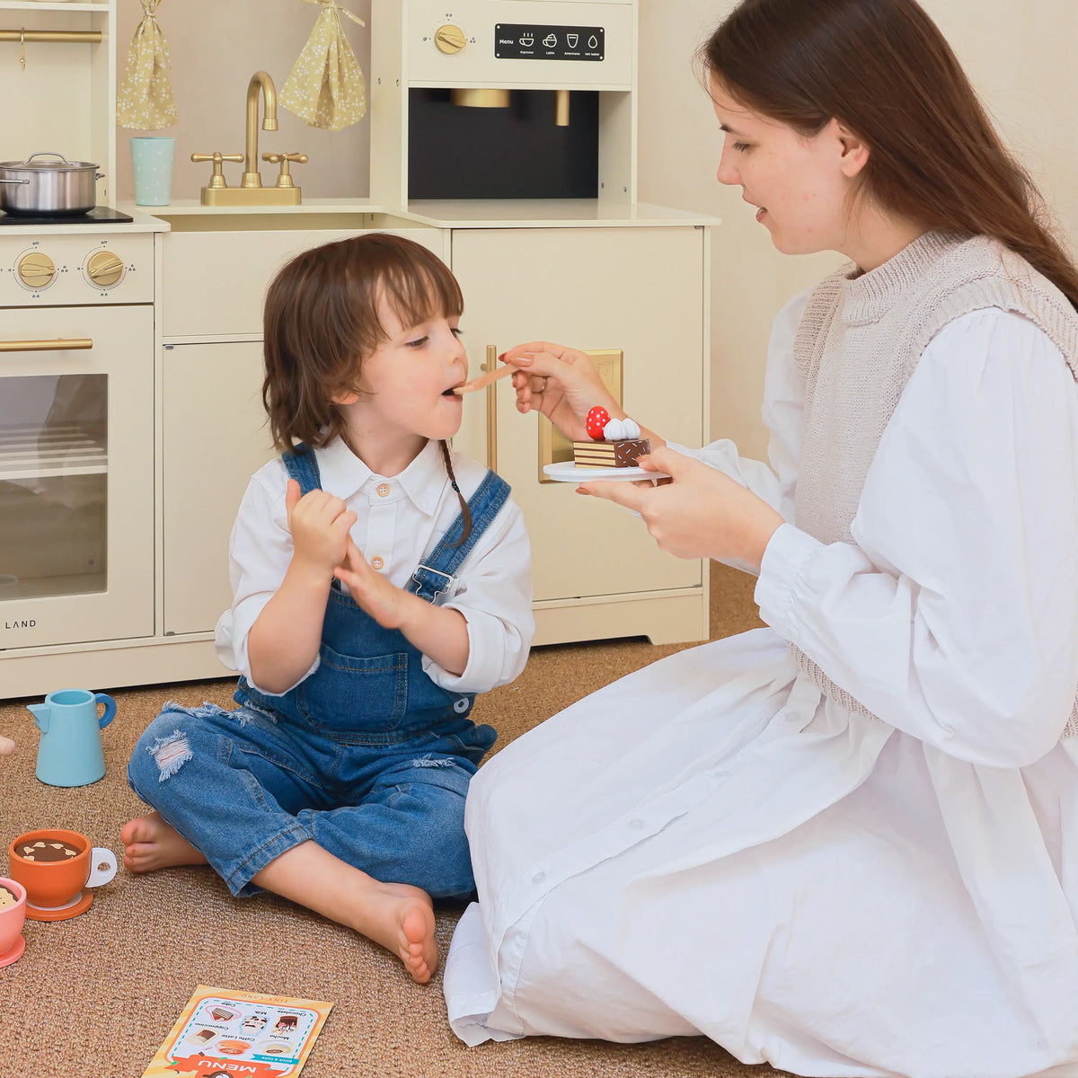 Tiny Land® Play Kitchen Accessories – Children’s Coffee Maker: Play Coffee Maker Set
