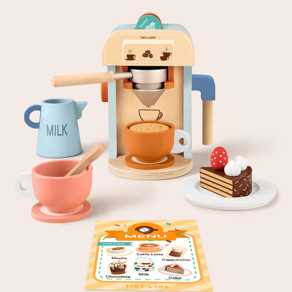 Tiny Land® Play Kitchen Accessories – Children’s Coffee Maker: Play Coffee Maker Set