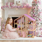 Tiny Land® Sweetwood Unicorn Dollhouse & Wooden Dollhouse Dolls