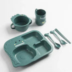 3-compartment Silicone Dinosaur Toddler Feeding Set