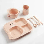 3-compartment Silicone Dinosaur Toddler Feeding Set