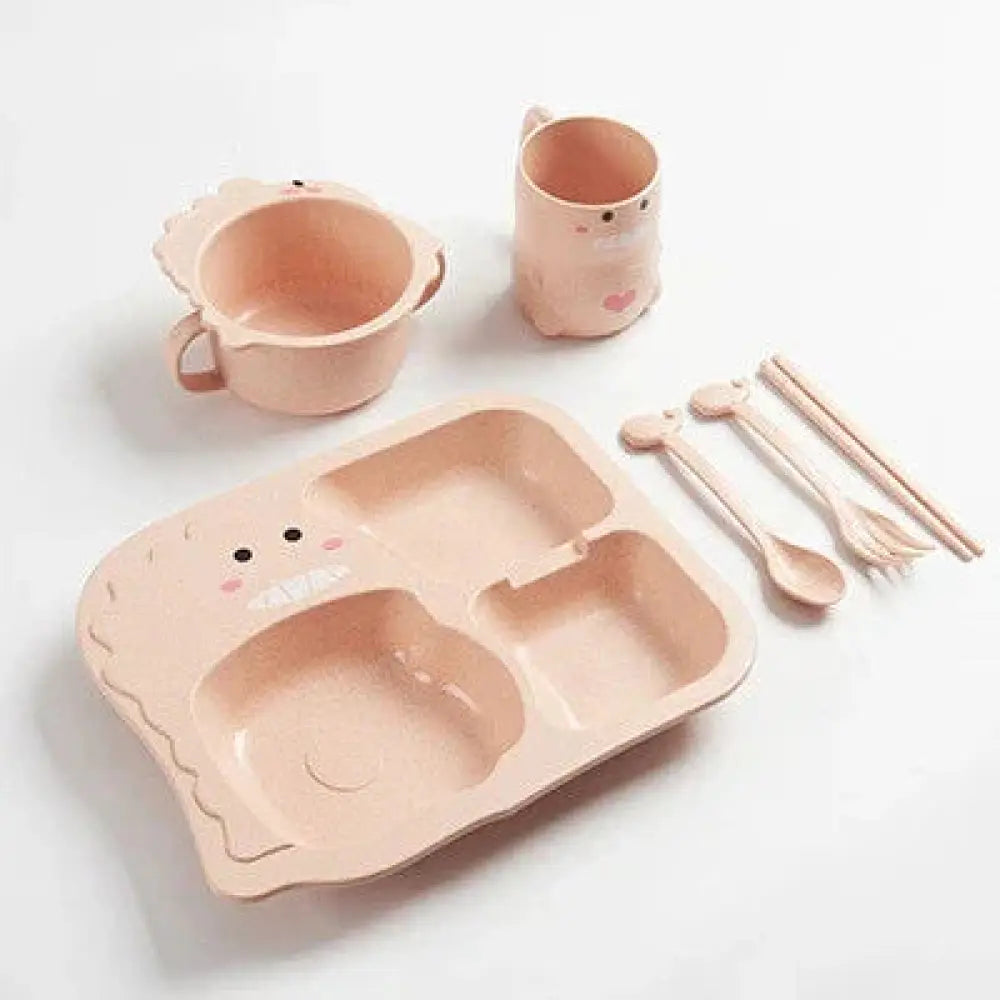 3-compartment Silicone Dinosaur Toddler Feeding Set