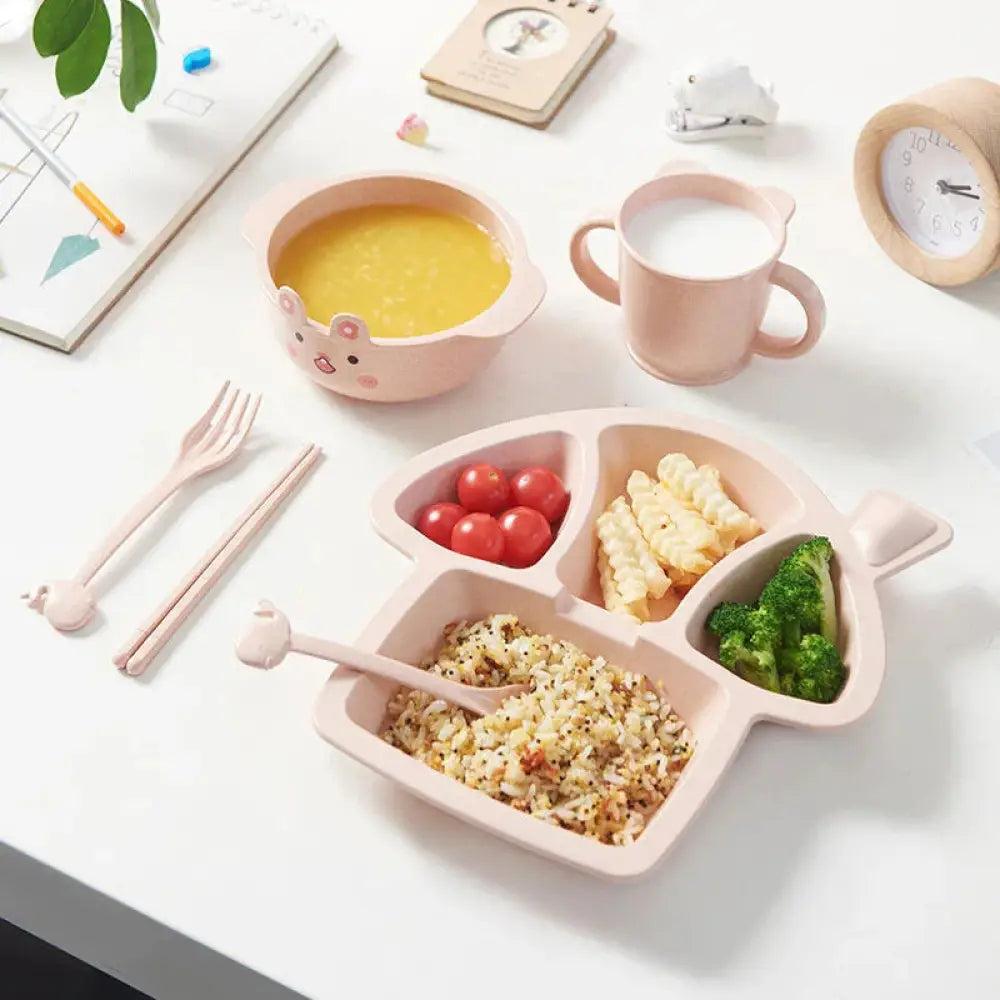 3-compartment Silicone Dinosaur Toddler Feeding Set