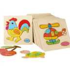 Baby Wooden Puzzle Toys for Toddlers Developing Educational Kids Toys For Children Game Cartoon Animal Gift 3 Years