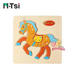 Baby Wooden Puzzle Toys for Toddlers Developing Educational Kids Toys For Children Game Cartoon Animal Gift 3 Years
