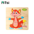 Baby Wooden Puzzle Toys for Toddlers Developing Educational Kids Toys For Children Game Cartoon Animal Gift 3 Years