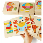 Baby Wooden Puzzle Toys for Toddlers Developing Educational Kids Toys For Children Game Cartoon Animal Gift 3 Years