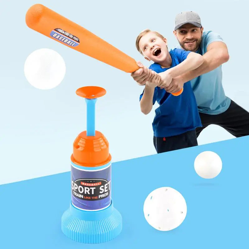 Children's Baseball Launcher Toy Set Baseball Tees Include 3 Balls Launcher Outdoor Sports Automatic Ball Toys Gifts for Toddler - # BOT&G521510002