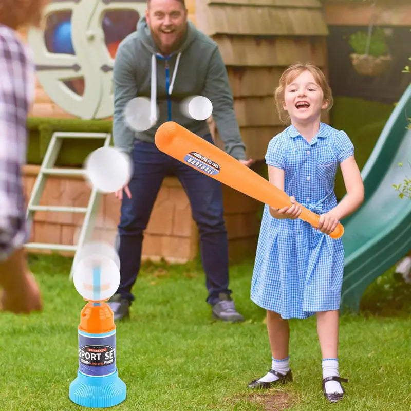 Children's Baseball Launcher Toy Set Baseball Tees Include 3 Balls Launcher Outdoor Sports Automatic Ball Toys Gifts for Toddler - # BOT&G521510002