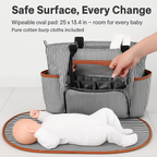 8Pcs Baby Nappy Diaper Bags Set with Bottle Bag & Purse