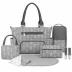 8Pcs Baby Nappy Diaper Bags Set with Bottle Bag & Purse