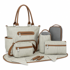 8Pcs Baby Nappy Diaper Bags Set with Bottle Bag & Purse