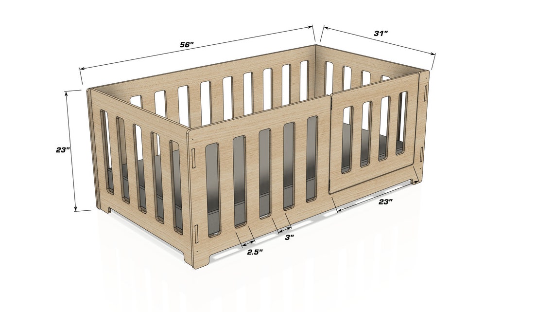 AVA- Floor Bed 21in Sides