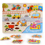 Kids 3D Puzzle Wooden Toys Colorful Geometry Shape Cognition Wood Puzzle Children Early Learning Educational Montessori Toys