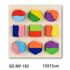 Kids 3D Puzzle Wooden Toys Colorful Geometry Shape Cognition Wood Puzzle Children Early Learning Educational Montessori Toys