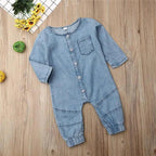 New Infant Kid Baby Girl Boy Clothes Soft Denim Romper Play suit Jumpsuit Outfits 0-24M