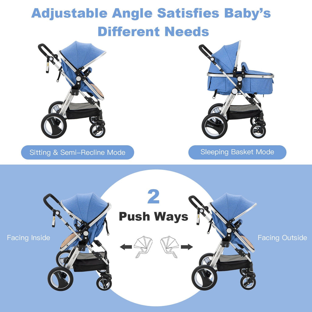 Folding Aluminum Baby Stroller Baby Jogger with Diaper Bag