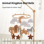 Safari Animal Wooden Crib Mobile with Felt Clouds