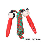 Skipping Rope With Wooden Handles Jumping Rope Men Women Adjustable Sports Braided Tangle-Free Jump Rope Cable Fitness Skipping Jumping Rope For Kids Youth Beginners Jumpropes Bulk Set Toys Wooden Handle Cotton Ropes Cute Animals Jumprope