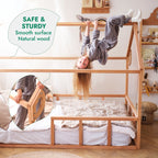 Twin Size Montessori House Bed for Kids with Fence